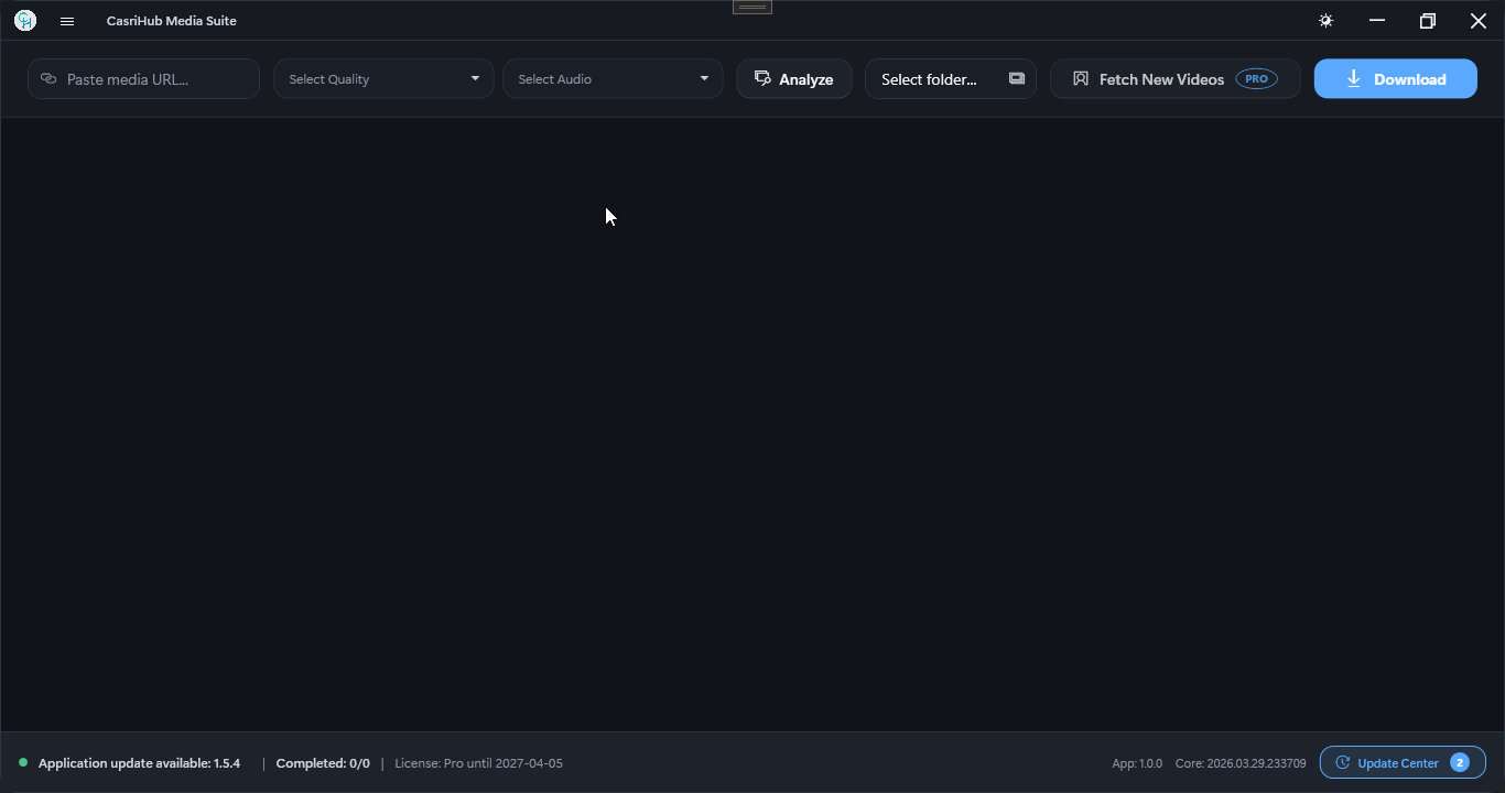 CasriHub Media Suite main application window
